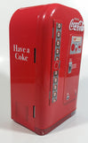 Coca-Cola Have A Coke Soda Pop Refrigerator Vending Machine Shaped Tin Metal Coin Bank Collectible