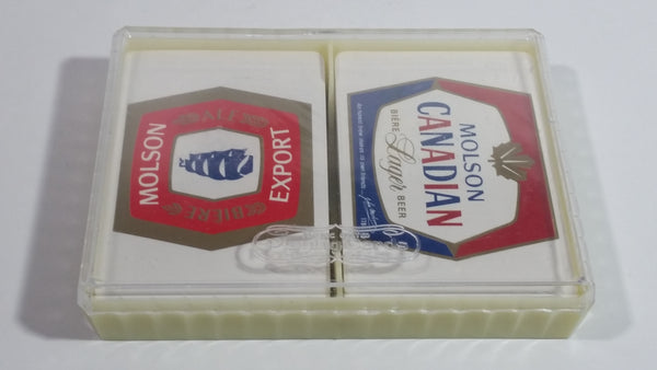 Vintage Molson Canadian Molson Export Beer 2 Styles of Plastic Coated Playing Cards Still Sealed and in Plastic Clear Top Case - British Hong Kong