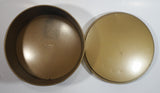Vintage Guildcraft New York Embossed Brass Metal Tin Round Circular Container
