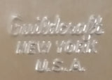 Vintage Guildcraft New York Embossed Brass Metal Tin Round Circular Container