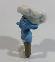 2011 Peyo "Baker Smurf with Rolling Pin PVC Toy Figure McDonald's Happy Meal