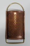 Vintage Handheld Cheese Grater Copper with Brass Handles