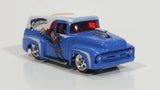 2012 Hot Wheels '56 Ford F-100 Panel Van Truck Superman Blue and White Die Cast Toy Car Hot Rod Vehicle with Opening Hood and Red Line Real Riders