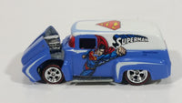 2012 Hot Wheels '56 Ford F-100 Panel Van Truck Superman Blue and White Die Cast Toy Car Hot Rod Vehicle with Opening Hood and Red Line Real Riders