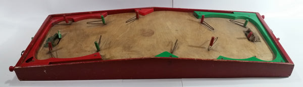 Antique 1940s Munro Games National Hockey Wood and Plastic Pinball Style Table Top Ice Hockey Game