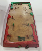 Antique 1940s Munro Games National Hockey Wood and Plastic Pinball Style Table Top Ice Hockey Game