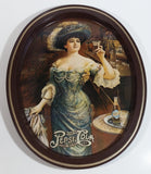 Vintage 1970s Pepsi Cola "Lady Gibson" Oval Brown Border Beverage Metal Serving Tray