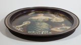 Vintage 1970s Pepsi Cola "Lady Gibson" Oval Brown Border Beverage Metal Serving Tray