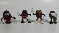 1987 Calrab The California Raisins Music Band PVC Toy Figures Set of 4 Saxophone, Guitar, Singer, Pointing