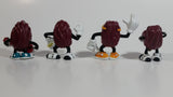 1987 Calrab The California Raisins Music Band PVC Toy Figures Set of 4 Saxophone, Guitar, Singer, Pointing