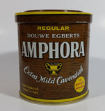 Vintage Douwe Egberts Amphora Pipe Tobacco Extra Mild Cavendish Brown and Yellow Tin Can - Empty