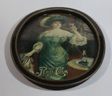 Vintage 1970s Pepsi Cola "Lady Gibson" Oval Brown Border Beverage Metal Serving Tray