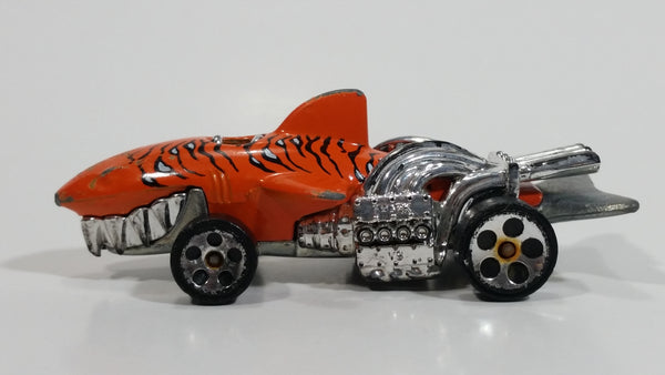 2008 Hot Wheels Street Beasts Sharkruiser Orange Die Cast Toy Car Shark Shaped Vehicle