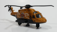 2011 Matchbox Sky Busters Mission Chopper Helicopter Hawaiian Excursions Volcano Tours Metallic Brown Die Cast Toy Aircraft Vehicle