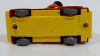 Vintage Tomy Walt Disney Production No. PD-2 Mickey Mouse Fireman Red and Yellow Plastic and Die Cast Metal Toy Car Fire Truck Firefighting Vehicle