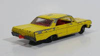 Vintage 1965 Lesney Matchbox Series Chevrolet Impala Taxi Cab No. 20 Yellow Die Cast Toy Car Vehicle