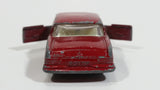 Vintage 1960s Lesney Matchbox Series No. 53 Mercedes-Benz 220 SE Dark Red Die Cast Toy Car Vehicle with Opening Doors
