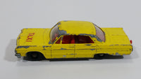 Vintage 1965 Lesney Matchbox Series Chevrolet Impala Taxi Cab No. 20 Yellow Die Cast Toy Car Vehicle