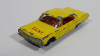 Vintage 1965 Lesney Matchbox Series Chevrolet Impala Taxi Cab No. 20 Yellow Die Cast Toy Car Vehicle