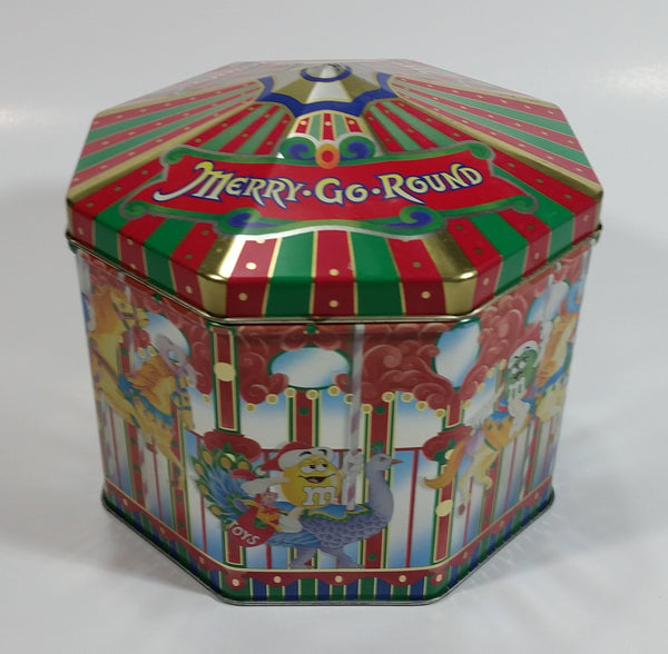 1997 M&M's Limited Edition Christmas Village Series Carousel Number 05 Merry Go Round Metal Tin Container Chocolate Candy Sweets Collectible