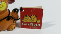 Vintage 1981 Enesco Jim Davis Garfield Baseball Player Holding Bat Ceramic Cat Cartoon Character Decorative Ornament 2 1/2" Tall with Tag