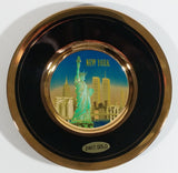 Beautiful Art of Chokin New York City, NY Statue of Liberty 24KT Gold Black Decorative Plate Tourism Collectible 6" Diameter