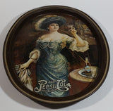 Vintage 1970s Pepsi Cola "Lady Gibson" Oval Brown Border Beverage Metal Serving Tray