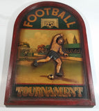 Soccer Football Tournament 3D Wood Folk Art Carving Pub Games Room Hanging Sports Collectible