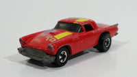 1985 Hot Wheels '57 T-Bird 1957 Ford Thunder Bird Red w/ Yellow & Blue Stripes Die Cast Toy Car Vehicle