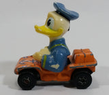 Vintage 1979 Walt Disney Productions Lesney Matchbox Orange Donald Duck Cartoon Character Series No. 2 Blue Die Cast Toy Sailor Themed Car Vehicle