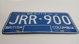 Early 1980s Beautiful British Columbia Blue with White Letters Vehicle License Plate JRR 900