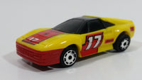 Vintage 1986 Matchbox Burnin Key Cars Ferrari #17 Yellow Red Die Cast Toy Car Vehicle