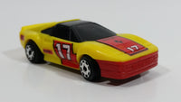 Vintage 1986 Matchbox Burnin Key Cars Ferrari #17 Yellow Red Die Cast Toy Car Vehicle