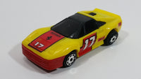 Vintage 1986 Matchbox Burnin Key Cars Ferrari #17 Yellow Red Die Cast Toy Car Vehicle