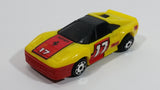 Vintage 1986 Matchbox Burnin Key Cars Ferrari #17 Yellow Red Die Cast Toy Car Vehicle