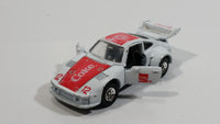 1988 Hartoy Coca Cola Coke Soda Pop Porsche 935 White Red #12 Die Cast Toy Car Vehicle with Opening Doors