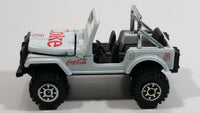 1988 Hartoy Coca Cola Coke Soda Pop 4x4 Roader Jeep White Red Die Cast Toy Car Vehicle with Opening Hood