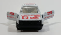 1988 Hartoy Coca Cola Coke Soda Pop VW Volkswagen Golf GTI White Red Die Cast Toy Car Vehicle with Opening Doors