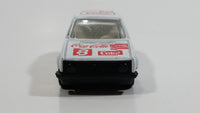 1988 Hartoy Coca Cola Coke Soda Pop VW Volkswagen Golf GTI White Red Die Cast Toy Car Vehicle with Opening Doors