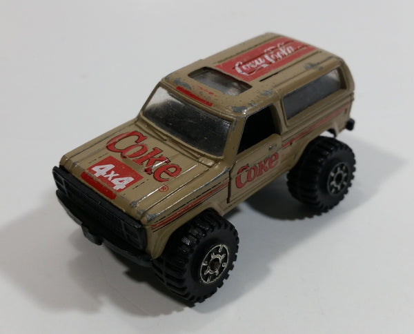 1988 Hartoy Coca Cola Coke Soda Pop Chevrolet Blazer Brown White Red Die Cast Toy Car Vehicle with Opening Doors