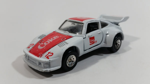 1988 Hartoy Coca Cola Coke Soda Pop Porsche 935 White Red #12 Die Cast Toy Car Vehicle with Opening Doors