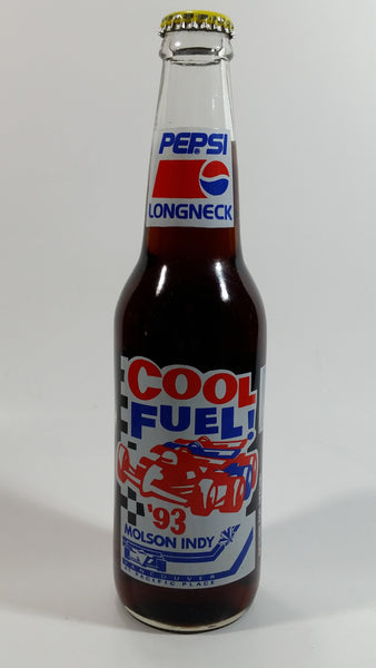 1993 Pepsi Cola Cool Fuel Molson Indy Race Vancouver, BC Longneck Glass Beverage Bottle Full Never Opened 355mL