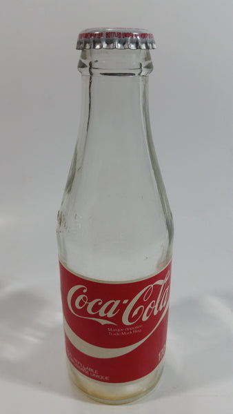 1980s Coca-Cola Coke Cola Soda Pop 6 Fl oz. 170mL Paper Label Glass Bottle with Cap - Non-Refillable