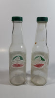 Rare Vintage Chihuahua Mexican Beer Clear Glass Bottle Salt and Pepper Shakers