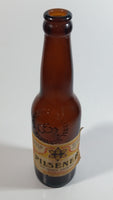 Antique Ecuador Cerveceria Nacional Guayaquil Beer Brown Amber Glass Bottle with Paper Label and Embossed Lettering