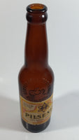 Antique Ecuador Cerveceria Nacional Guayaquil Beer Brown Amber Glass Bottle with Paper Label and Embossed Lettering