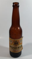 Antique Ecuador Cerveceria Nacional Guayaquil Beer Brown Amber Glass Bottle with Paper Label and Embossed Lettering