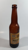 Antique Ecuador Cerveceria Nacional Guayaquil Beer Brown Amber Glass Bottle with Paper Label and Embossed Lettering