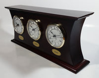 Morris National Vancouver Calgary Toronto Triple Three Wood Cased Quartz Clock