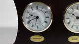 Morris National Vancouver Calgary Toronto Triple Three Wood Cased Quartz Clock